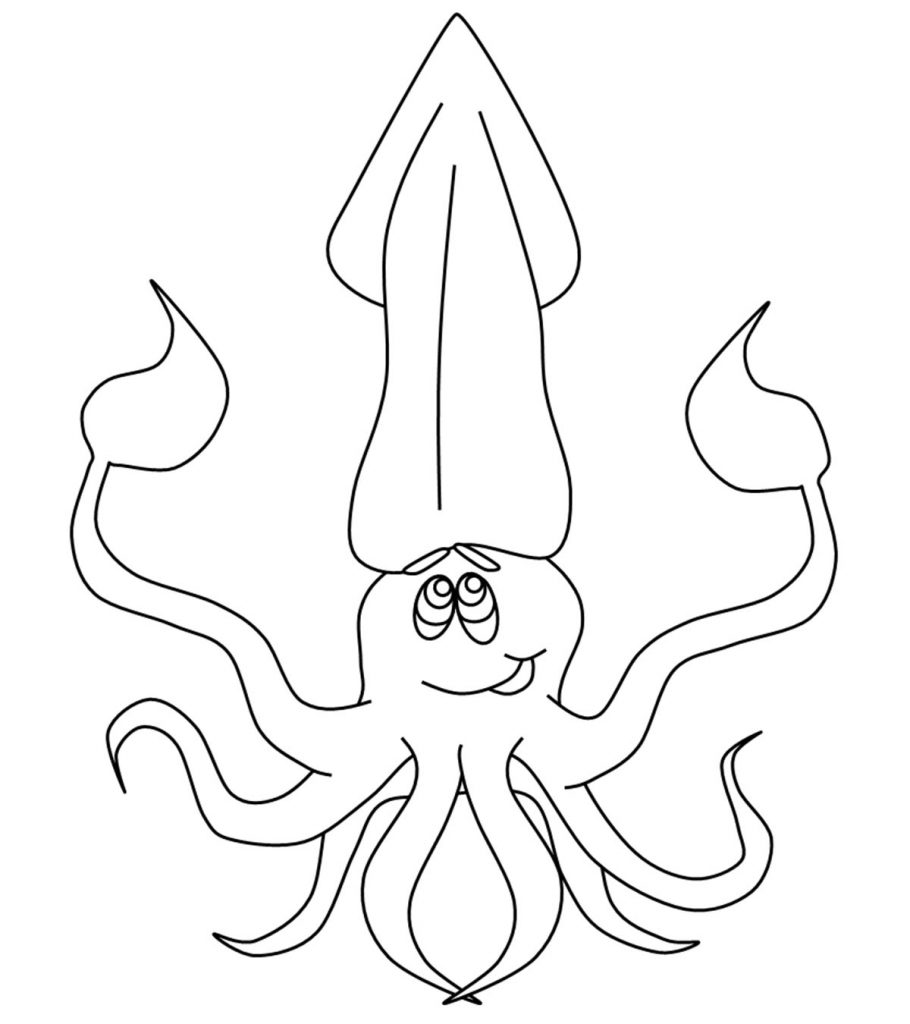 Top 10 Free Printable Squid Coloring Pages Online