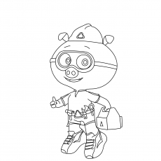 Alpha Pig from Super Why coloring page