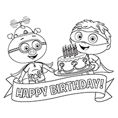 Alpha Pig and Super Why coloring page