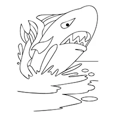 Angry whale coloring page