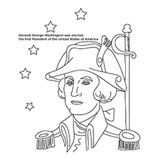 George Washington as the army officer coloring page