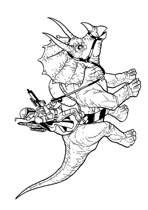 Boba-Fett-Riding-A-Ceratopsian