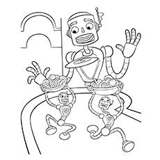 Carl robot coloring page