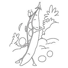 Cartoon peas coloring page