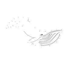 Connect the dots in whale coloring page