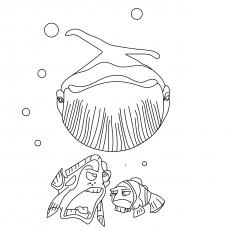 Finding Nemo whale coloring page