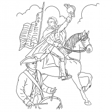 Fondness for horses, George Washington coloring page