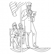 Abraham Lincoln Gettysburg Address coloring page