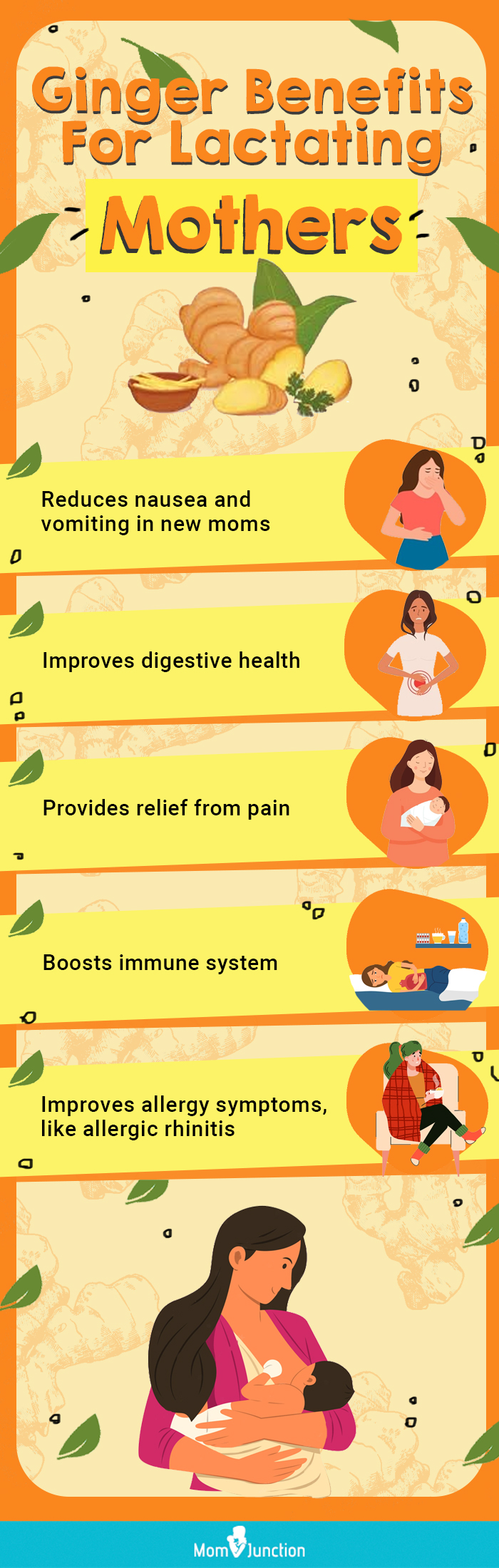 ginger benefits for lactating mothers (infographic)