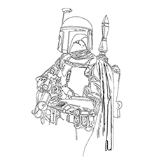 Hardworking Boba Fett coloring page