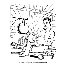 Hardworking Abraham Lincoln coloring page_image
