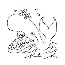 Jonah and the whale coloring page