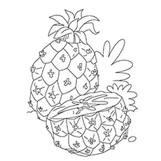 Juicy pineapple coloring page