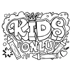 Kids Only Graffiti coloring page_image
