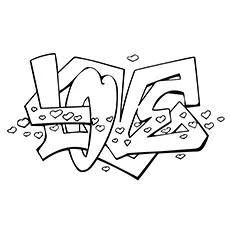 Love Graffiti coloring page_image