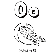 O for Orange coloring page