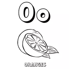 O for Orange coloring page