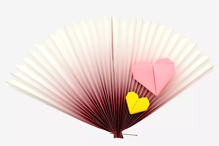 Origami fan craft for kids