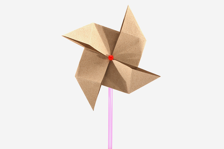 Origami pinwheel craft for kids