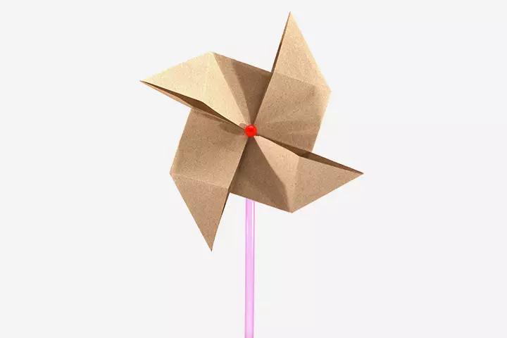 Origami pinwheel craft for kids