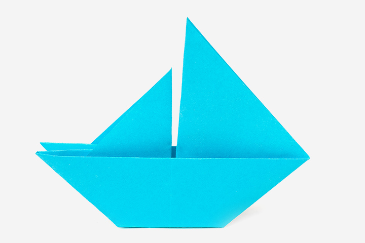 Origami yacht craft for kids