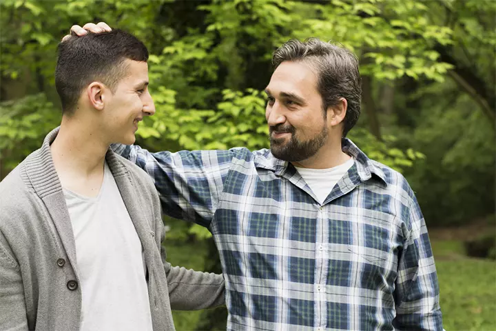 Parent and teen spending time