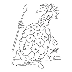 Pineapple king coloring page