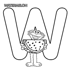 Rosita eating watermelon coloring page