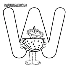 Rosita eating watermelon coloring page_image