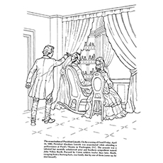 The assassination, Abraham Lincoln coloring page