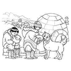 The Three Snow Bears, Jan Brett coloring page