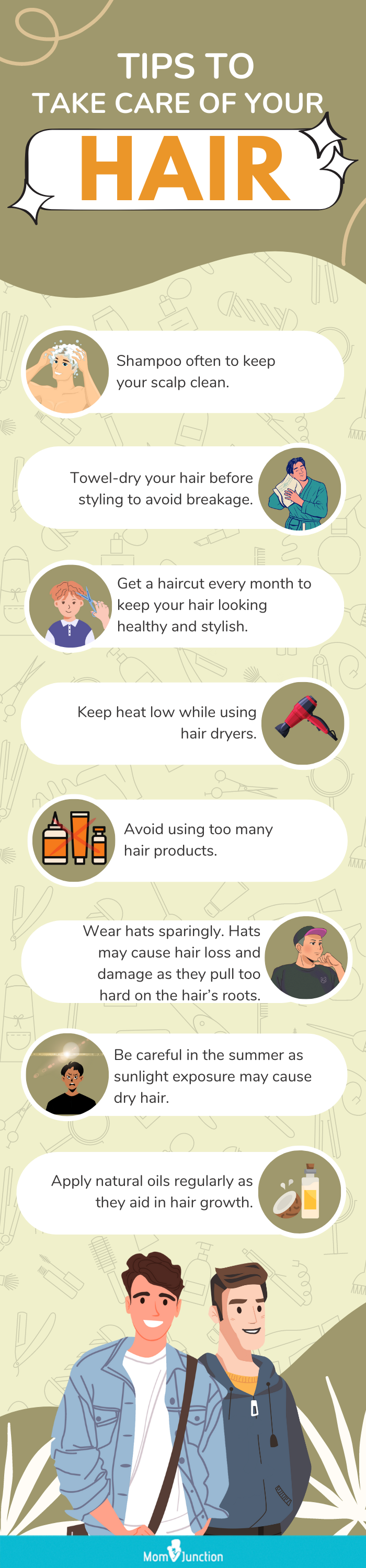 hair care tips for boys (infographic)