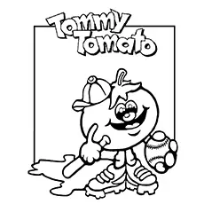 Tommy tomato coloring page
