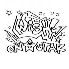Wish On Star Graffiti coloring page_image