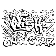 Wish On Star Graffiti coloring page_image