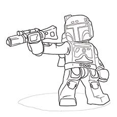 Young Boba Fett in his armor coloring page