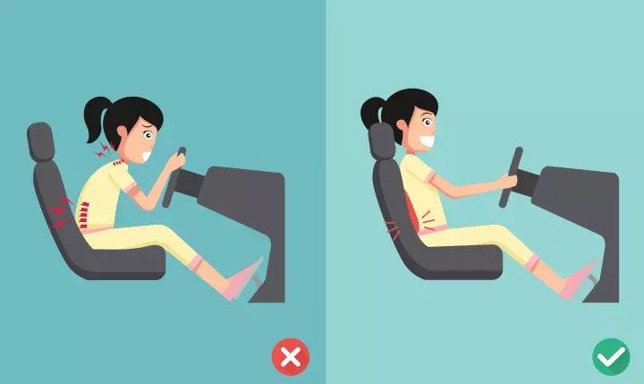 Do not lean on while driving when pregnant