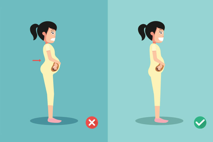 Do not arch back while standing when pregnant