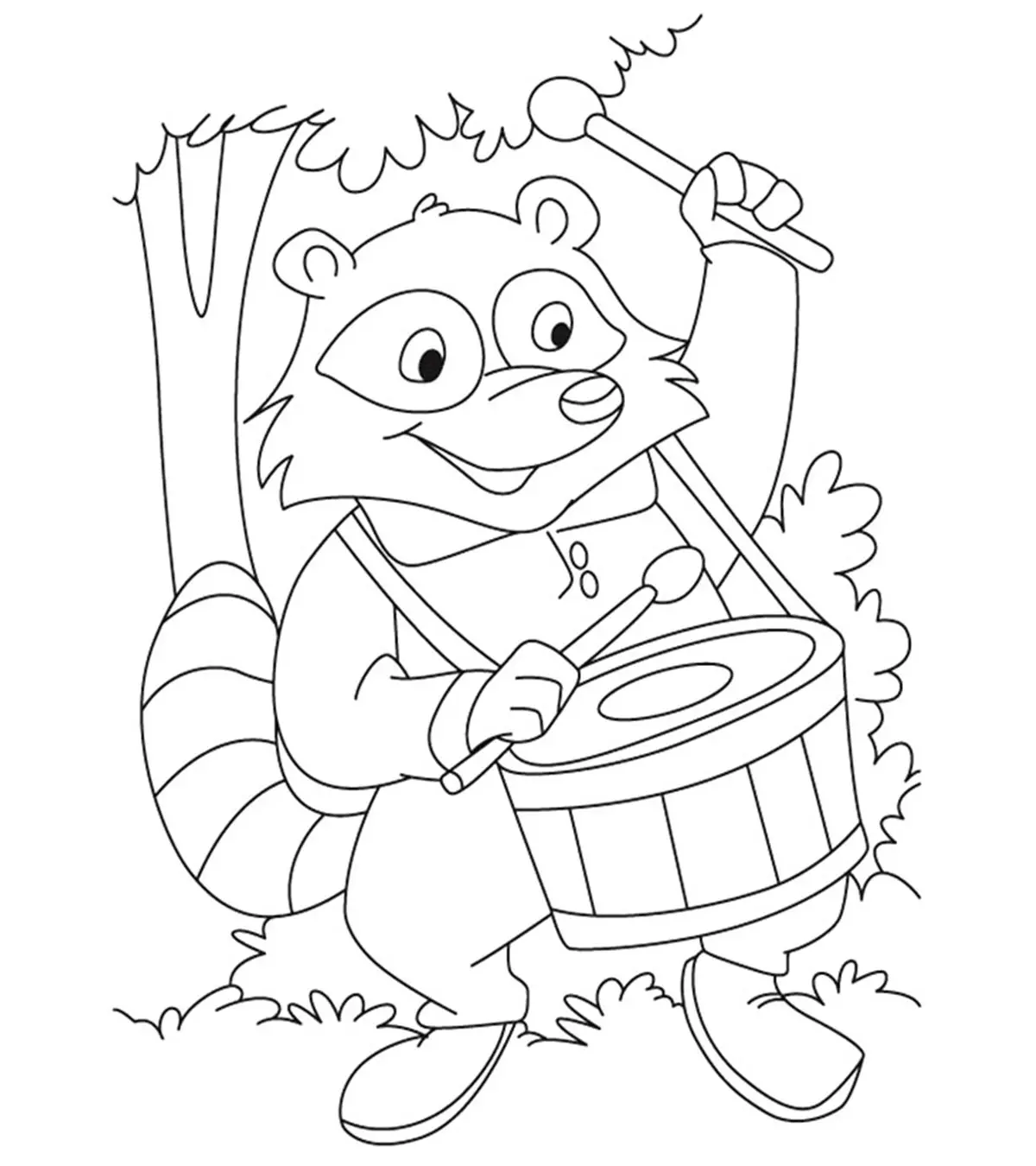 Cartoon Raccoon coloring page