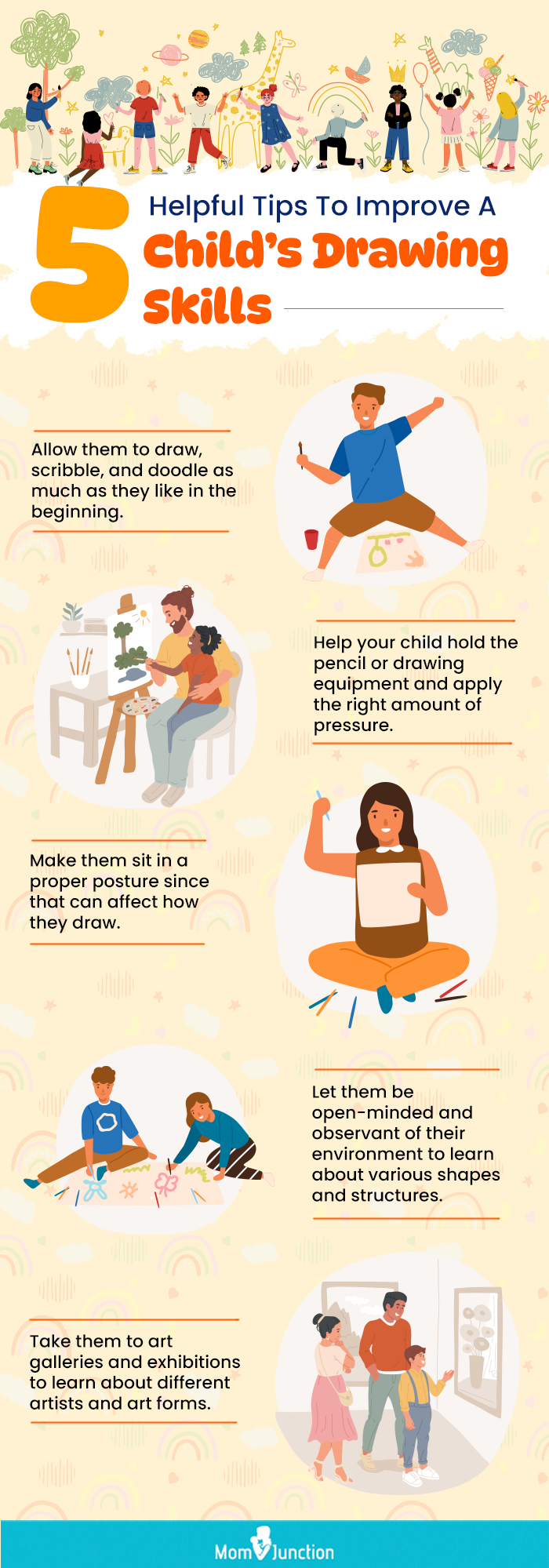tips for improving a child’s drawing skills (infographic)