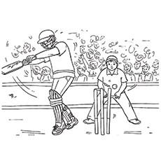 A Cricket Match, cricket coloring page