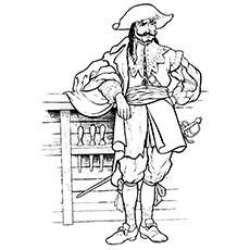 An English pirate coloring page