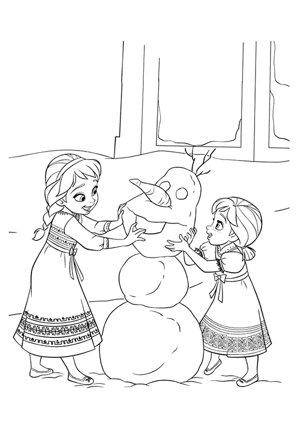 Baby-Anna-And-Baby-Elsa-Making-Olaf