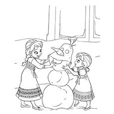 Baby-Anna-And-Baby-Elsa-Making-Olaf