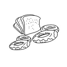 Bagel and bread coloring page