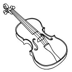 Baroque violin coloring page