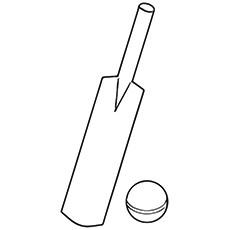 Bat And Ball, cricket coloring page