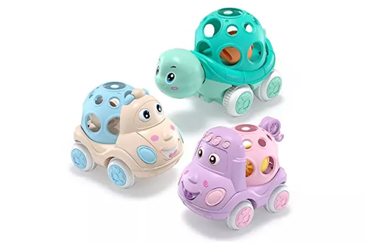 BeAndge Toddler Rattle & Roll Toy Vehicles