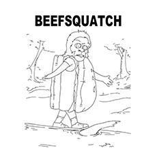 Beefsquatch burger coloring page