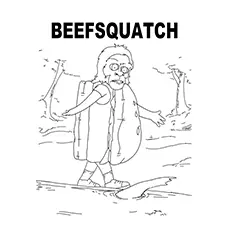 Beefsquatch burger coloring page_image